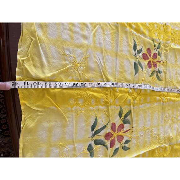 Tie-Dye Floral Embroidered Sarong pareo Wrap full size Cover up Tahiti Bora Bora - Picture 5 of 6